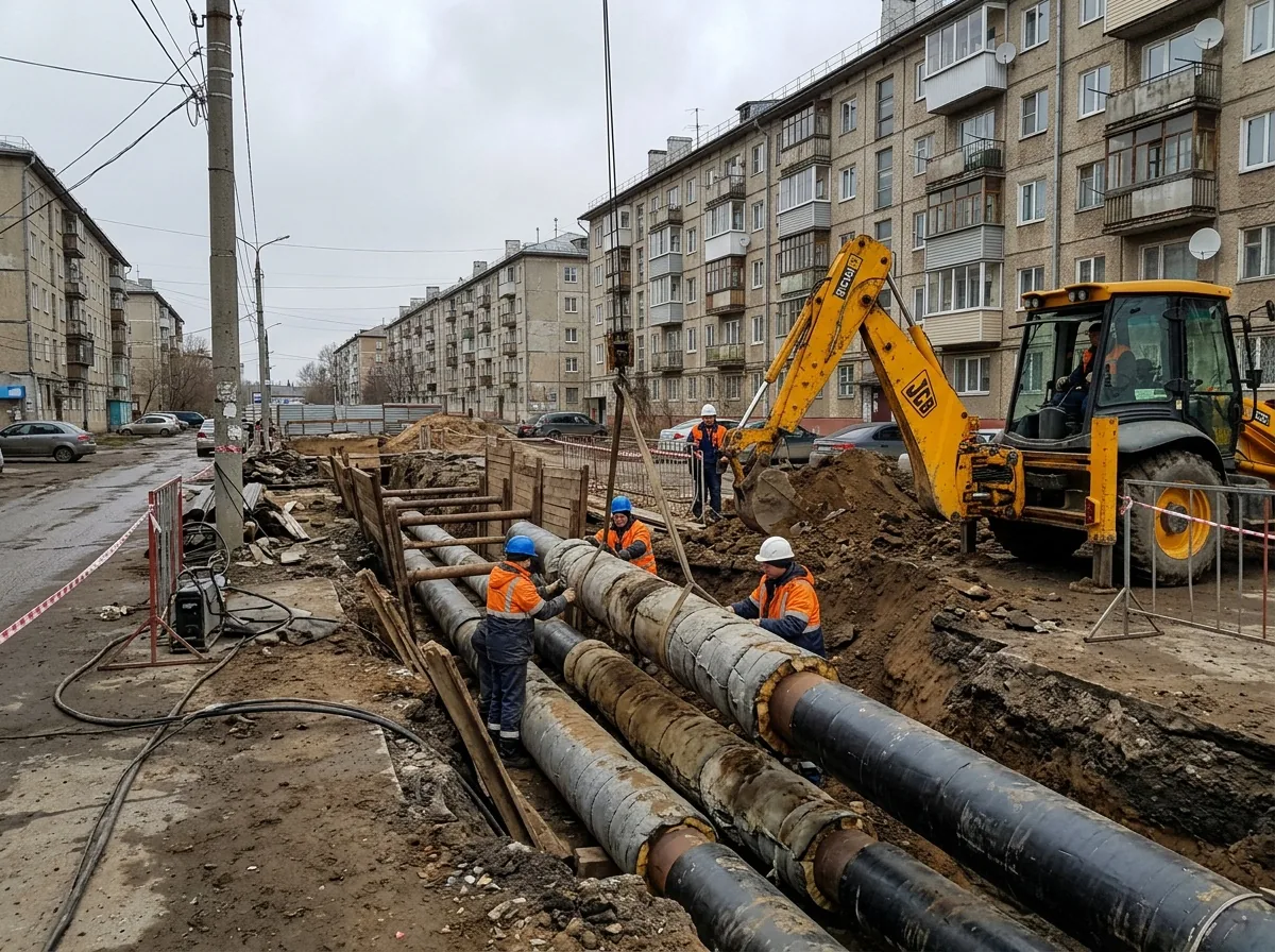 Капремонт участка магистральной теплотрассы ДН 200